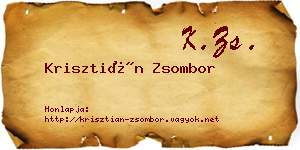 Krisztián Zsombor névjegykártya